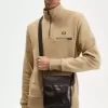 Bolsos laterales de piel y sarga de nailon para hombre