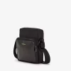 Bolsos laterales de piel y sarga de nailon para hombre