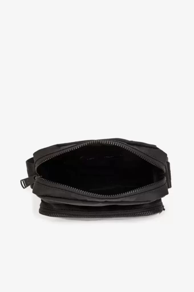 Bolsos laterales de piel y sarga de nailon para hombre