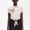 Camisa bordada con lazo para mujer Camisa bordada con lazo para mujer