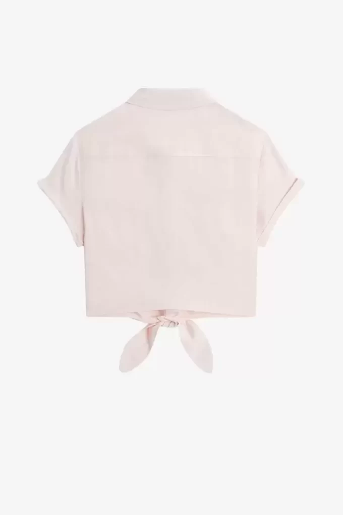 Camisa bordada con lazo para mujer Camisa bordada con lazo para mujer