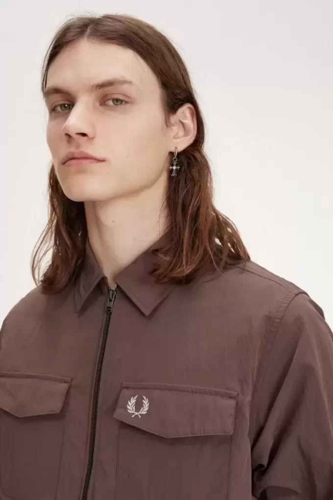Camisa con cremallera Fred Perry para hombre Camisa con cremallera Fred Perry para hombre