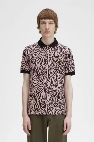 Camisa con estampado de cebra para hombre