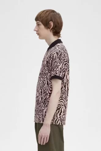 Camisa con estampado de cebra para hombre