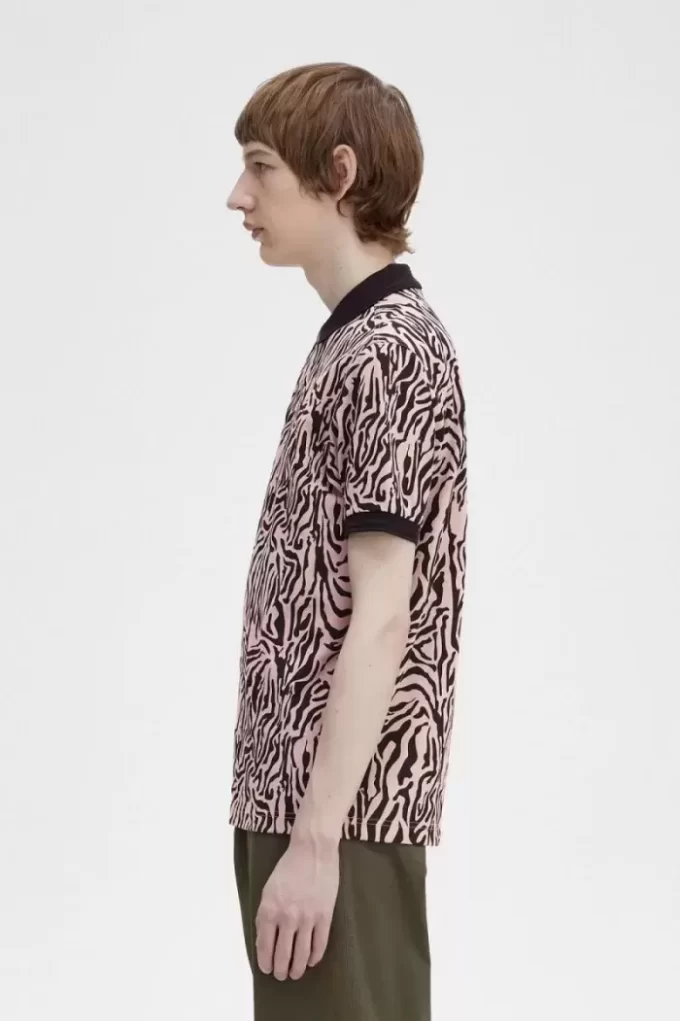 Camisa con estampado de cebra para hombre Camisa con estampado de cebra para hombre
