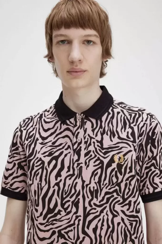 Camisa con estampado de cebra para hombre Camisa con estampado de cebra para hombre