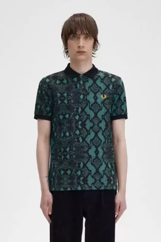 Camisa con estampado de serpiente para hombre