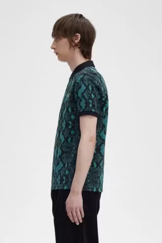 Camisa con estampado de serpiente para hombre