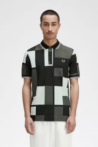 Camisa de hombre con estampado de píxeles