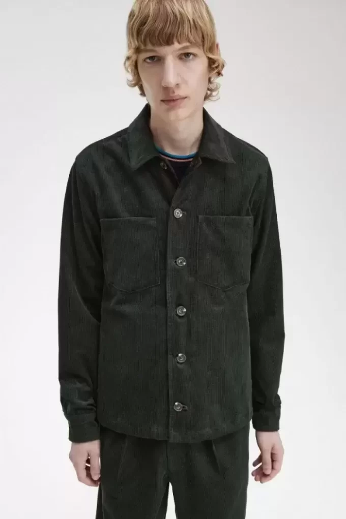Camisa de hombre con pana de gofre