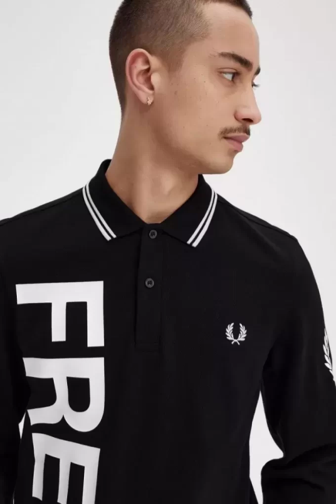 Camisa de manga larga con gráficos llamativos para hombre