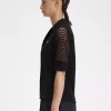 Camisa de mujer con botones y punto abierto