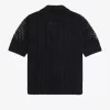 Camisa de mujer con botones y punto abierto