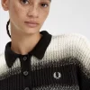 Camisa de mujer de punto abierto a rayas