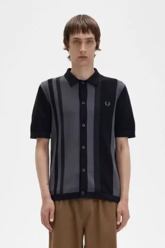 Camisa de punto a rayas para hombre