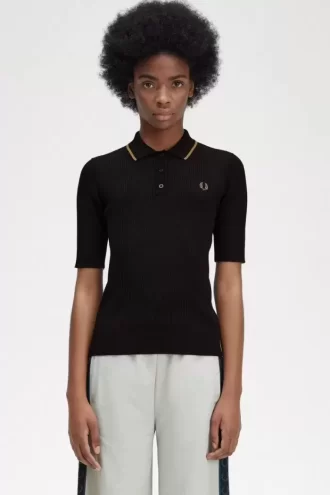 Camisa de punto acanalado para mujer