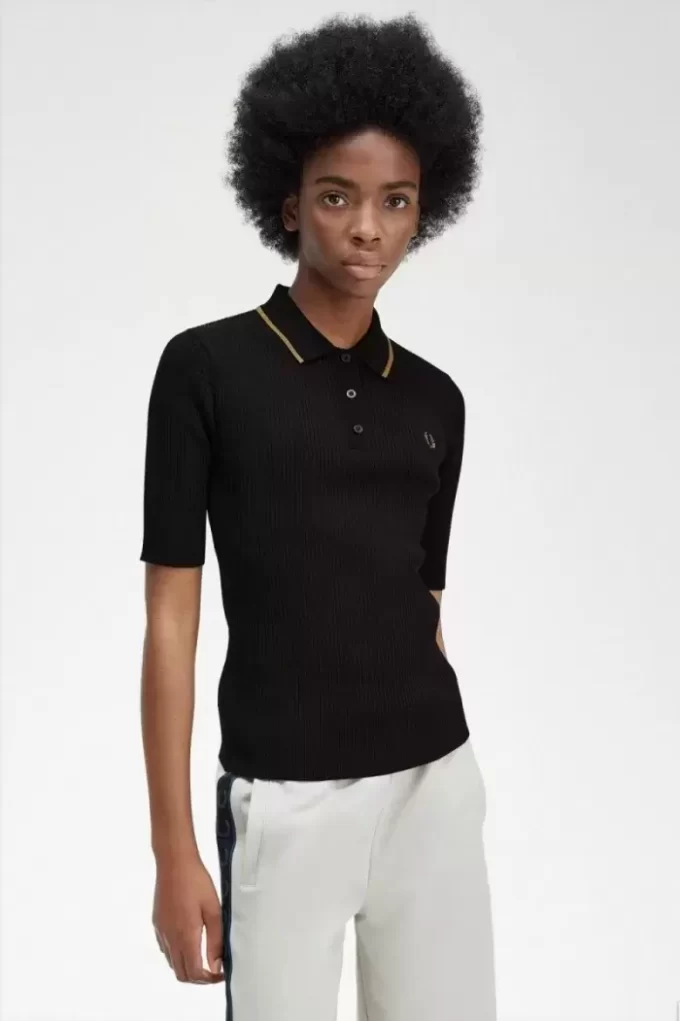 Camisa de punto acanalado para mujer Camisa de punto acanalado para mujer