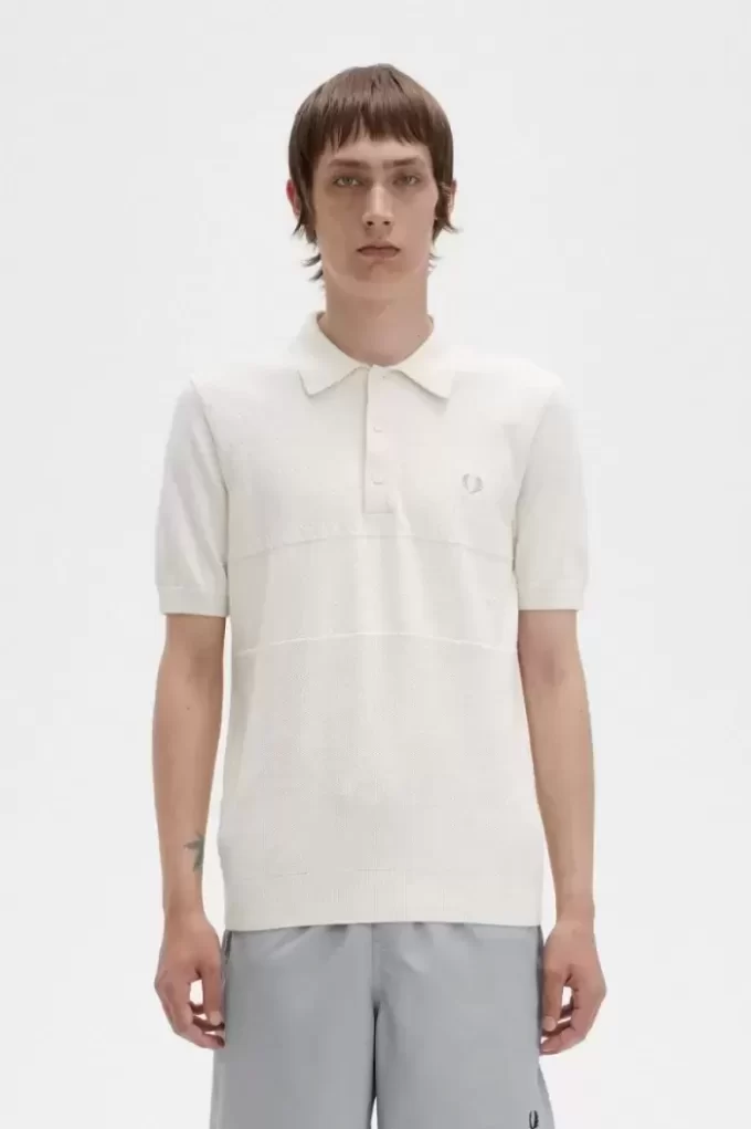 Camisa de punto con panel tonal para hombre