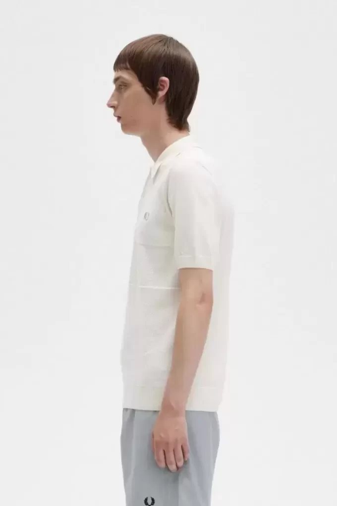 Camisa de punto con panel tonal para hombre