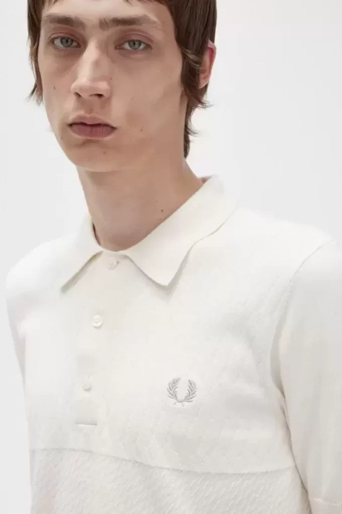 Camisa de punto con panel tonal para hombre
