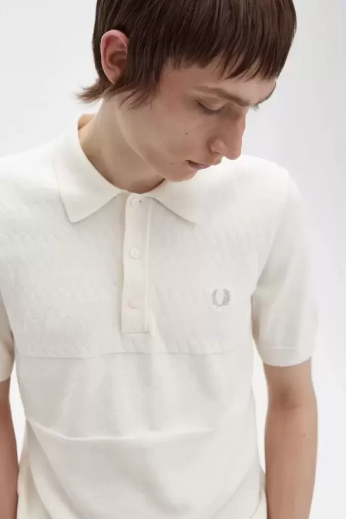 Camisa de punto con panel tonal para hombre