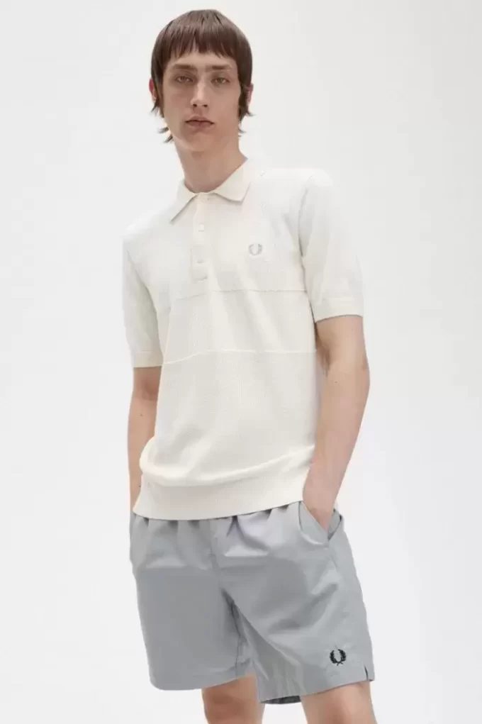 Camisa de punto con panel tonal para hombre