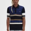 Camisa de punto con paneles de rombos para hombre