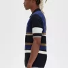 Camisa de punto con paneles de rombos para hombre