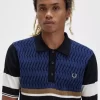Camisa de punto con paneles de rombos para hombre