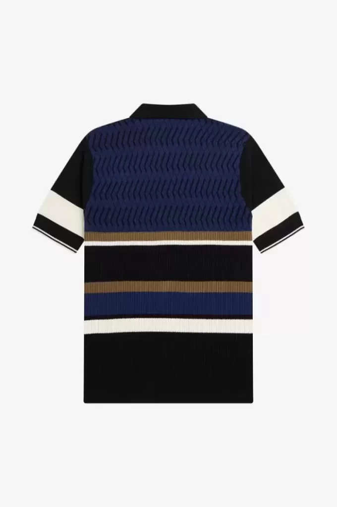 Camisa de punto con paneles de rombos para hombre