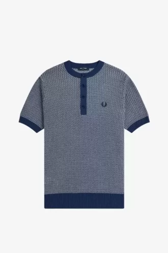 Camisa de punto con textura bicolor para hombre