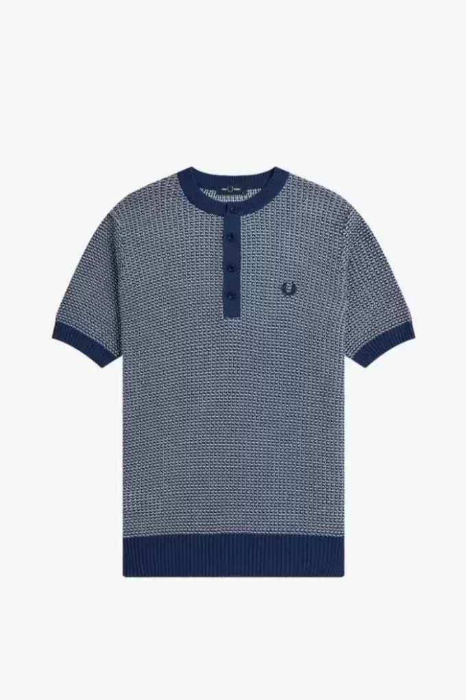 Camisa de punto con textura bicolor para hombre