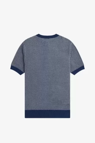 Camisa de punto con textura bicolor para hombre
