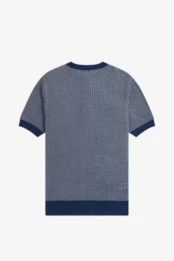 Camisa de punto con textura bicolor para hombre
