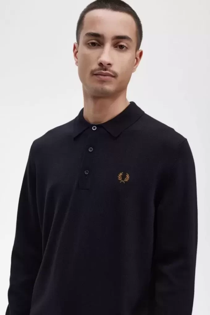 Camisa de punto de manga larga para hombre
