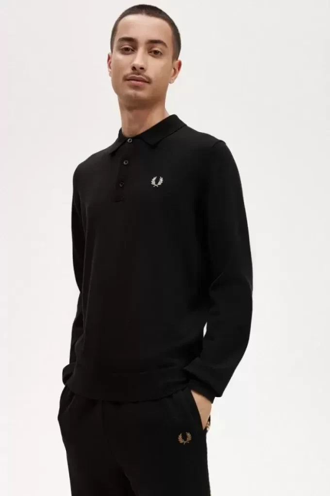 Camisa de punto de manga larga para hombre