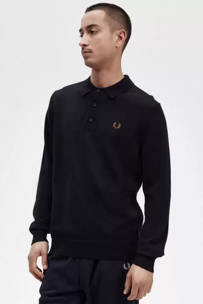 Camisa de punto de manga larga para hombre
