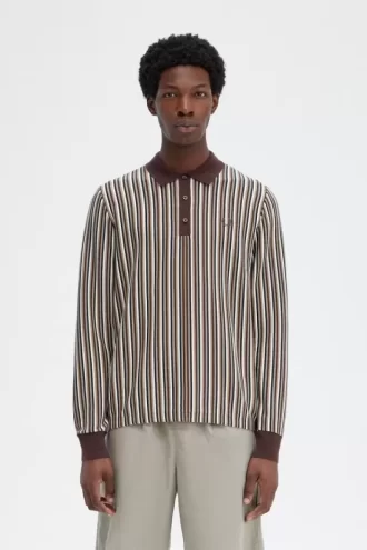 Camisa de punto de rayas finas para hombre Camisa de punto de rayas finas para hombre