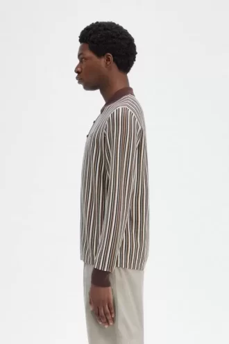 Camisa de punto de rayas finas para hombre Camisa de punto de rayas finas para hombre