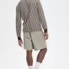 Camisa de punto de rayas finas para hombre Camisa de punto de rayas finas para hombre