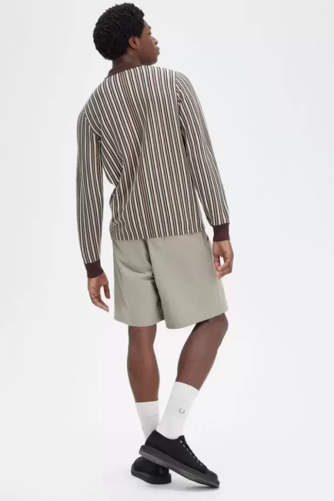 Camisa de punto de rayas finas para hombre Camisa de punto de rayas finas para hombre