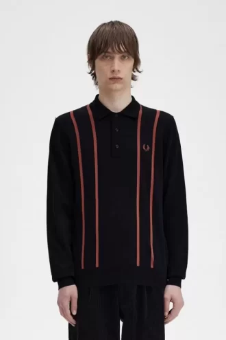 Camisa de punto de rayas verticales para hombre