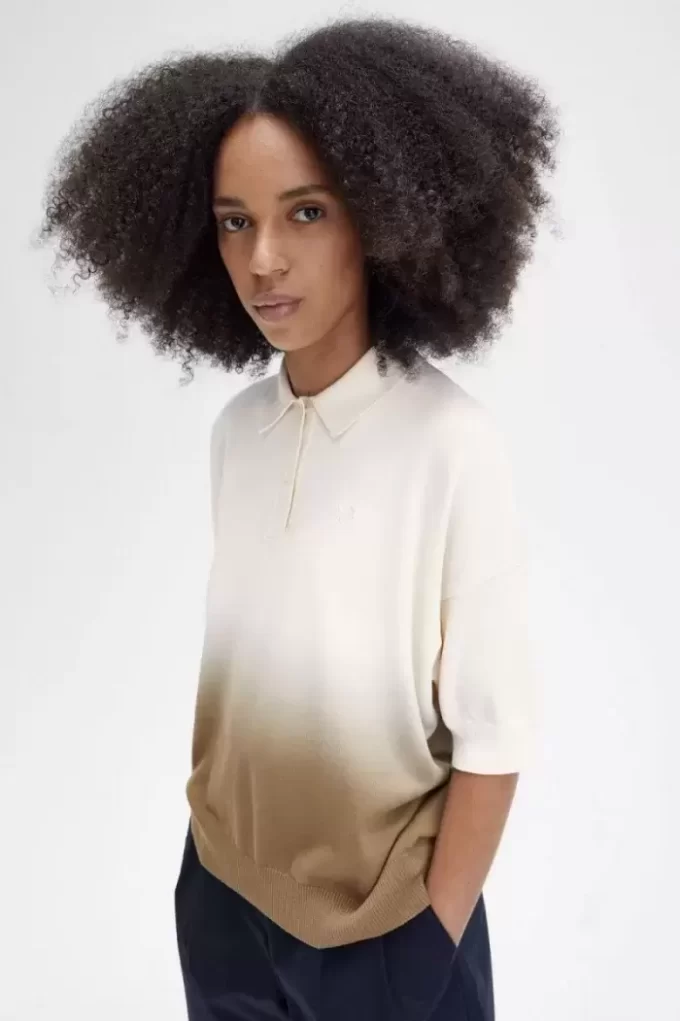 Camisa de punto ombré para mujer Camisa de punto ombré para mujer