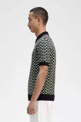 Camisa de punto para hombre con cuadros escoceses Camisa de punto para hombre con cuadros escoceses