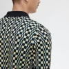 Camisa de punto para hombre con cuadros escoceses