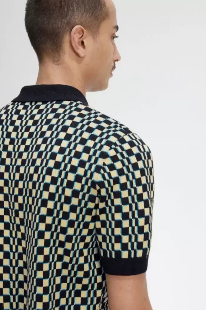 Camisa de punto para hombre con cuadros escoceses