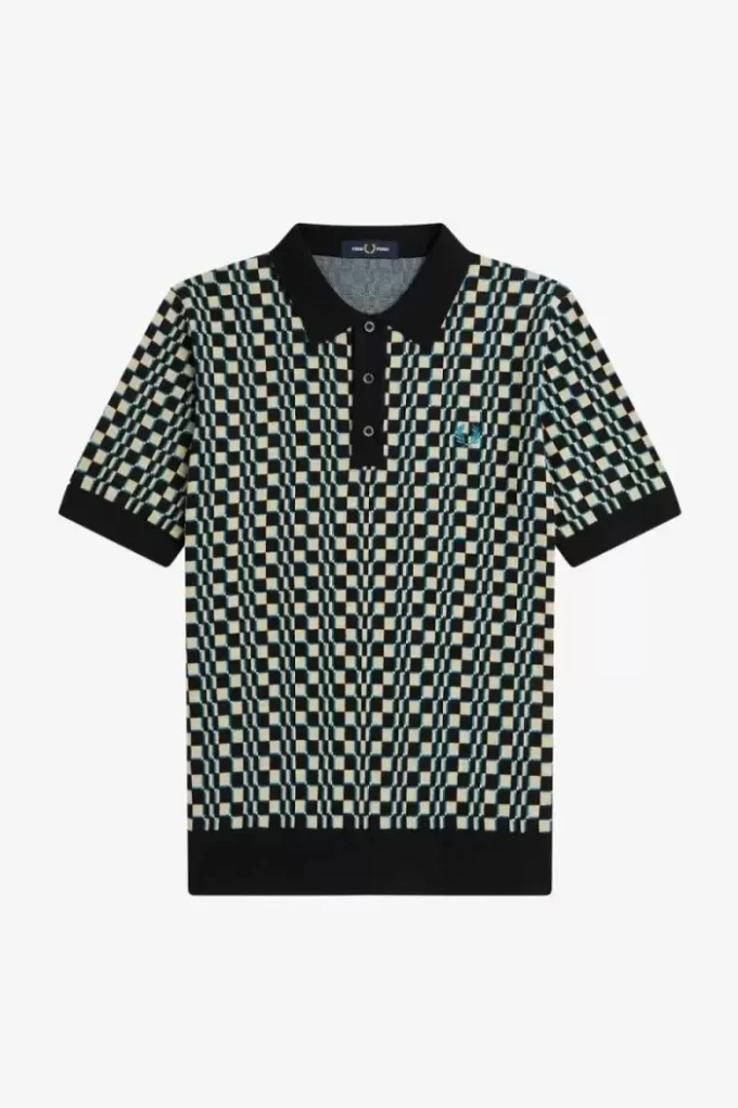 Camisa de punto para hombre con cuadros escoceses