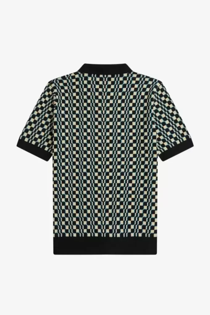 Camisa de punto para hombre con cuadros escoceses