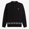 Camisa de punto para hombre con ribete de corona de laurel