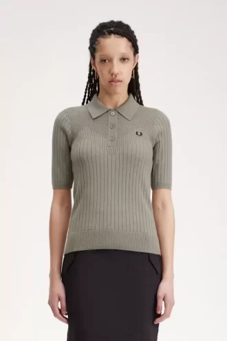 Camisa de punto para mujer con detalle de pointelle